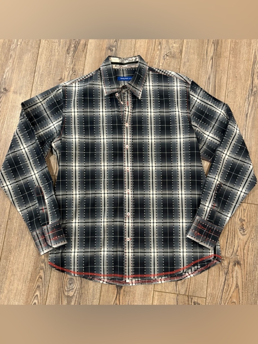 Georg Roth luxury exposed stitch button up xl shirt